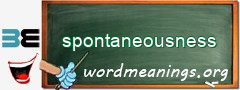 WordMeaning blackboard for spontaneousness